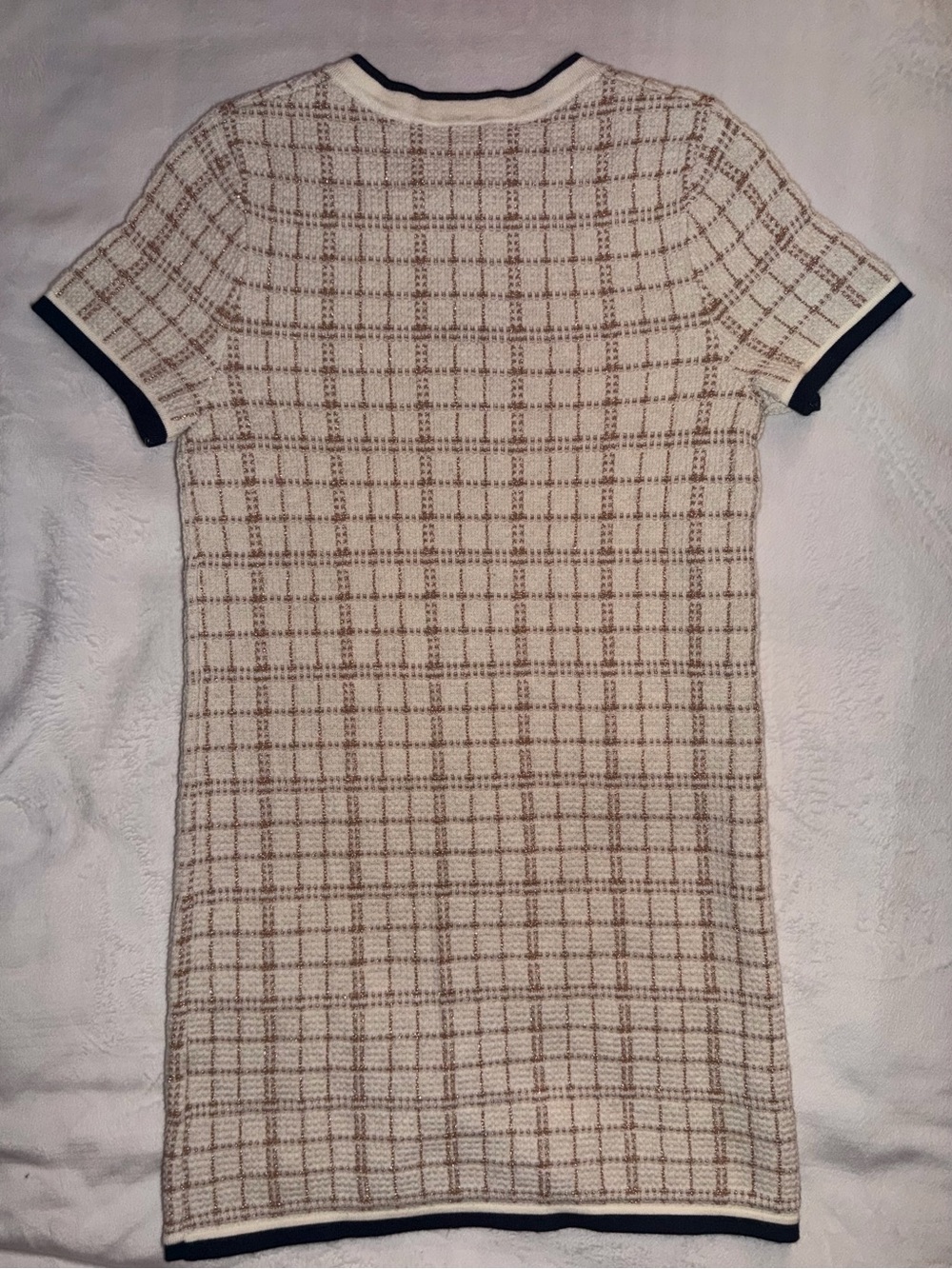 Reiss Cream & Black Trim Tweed Zip Pullover Dress. Only worn twice. - Picture 8 of 13